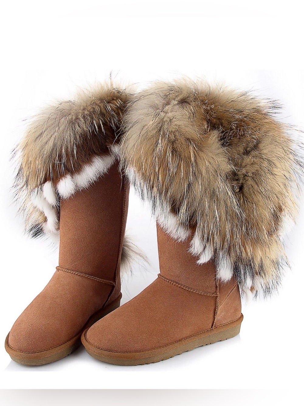 Aphnus Women's Chestnut Faux Fur Lined Winter Boots